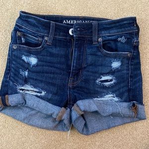 American eagle navy jean shorts